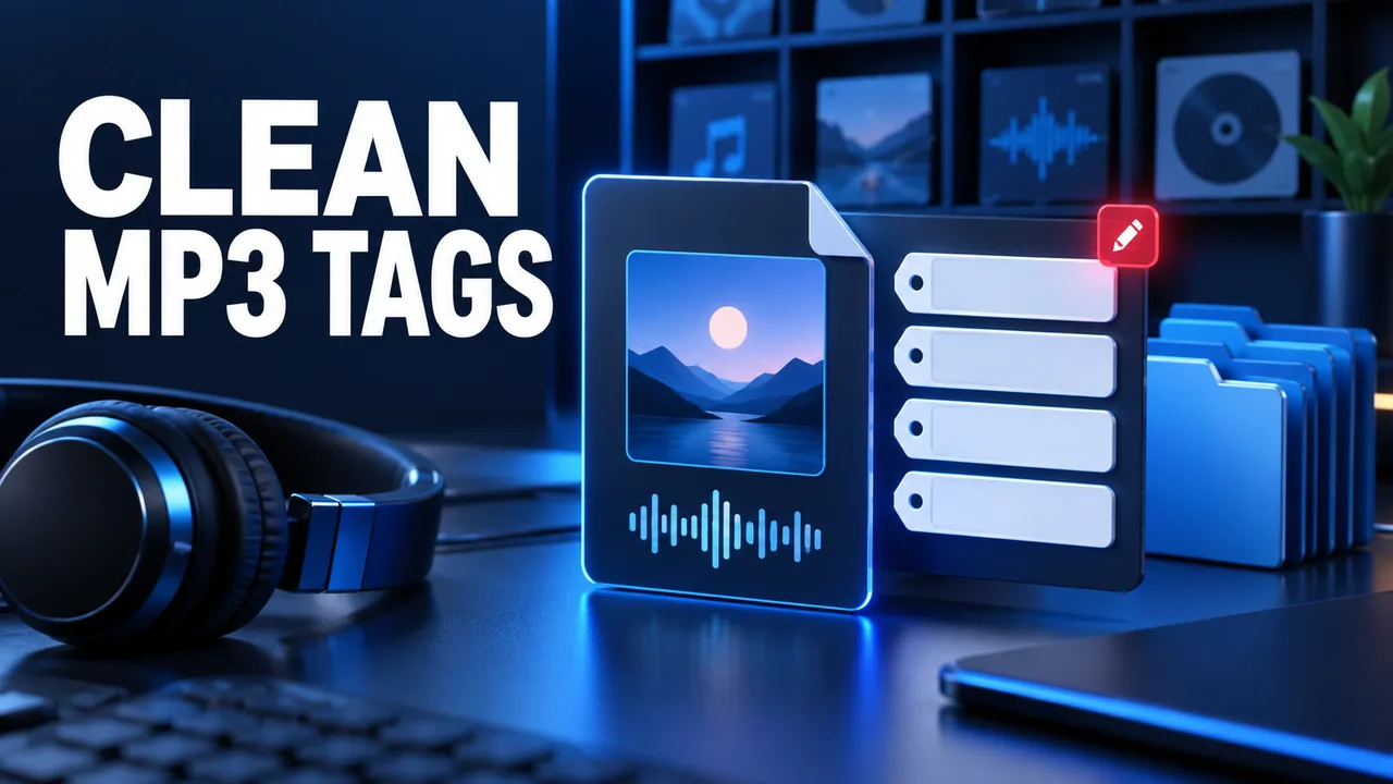 Organized audio file with editable metadata tags and artwork