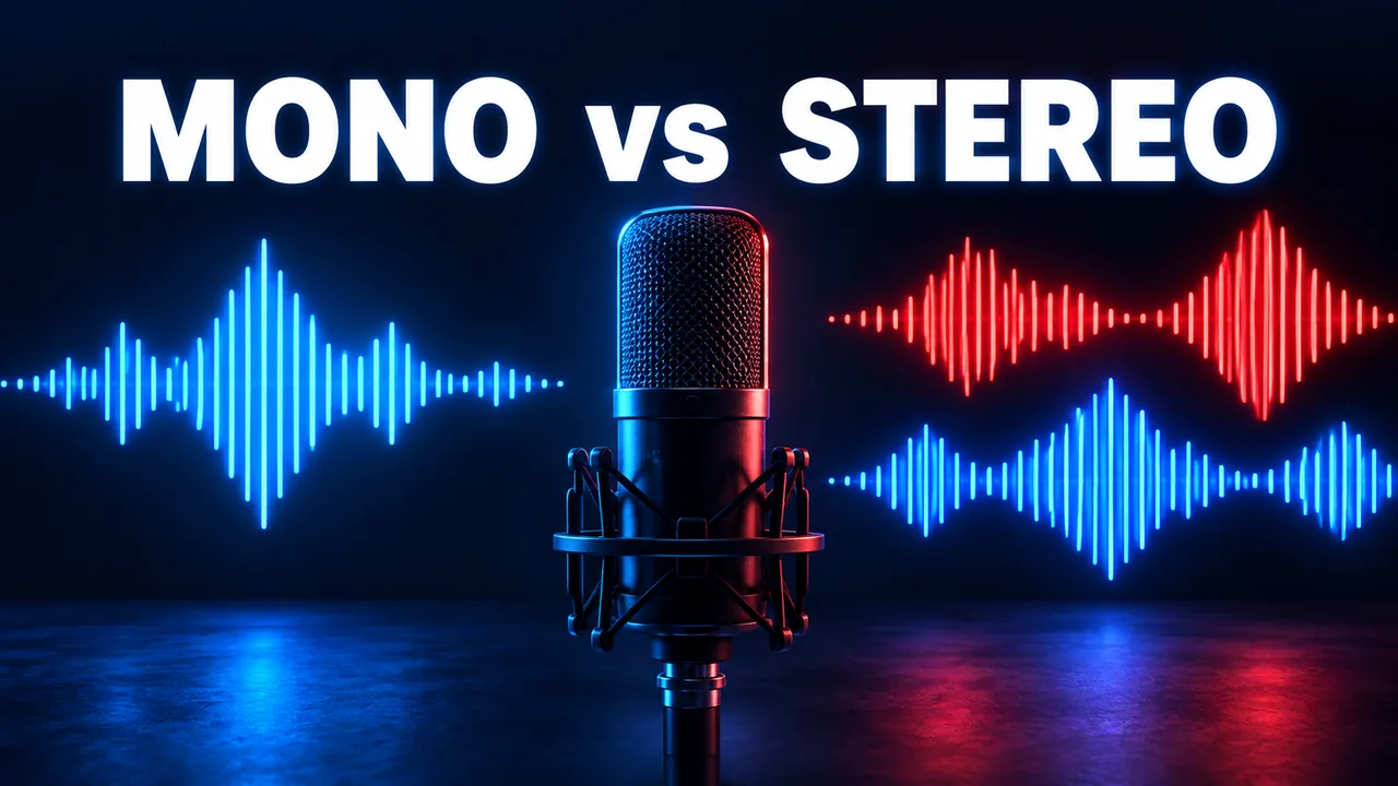 Microphone between a single waveform and two stereo waveforms