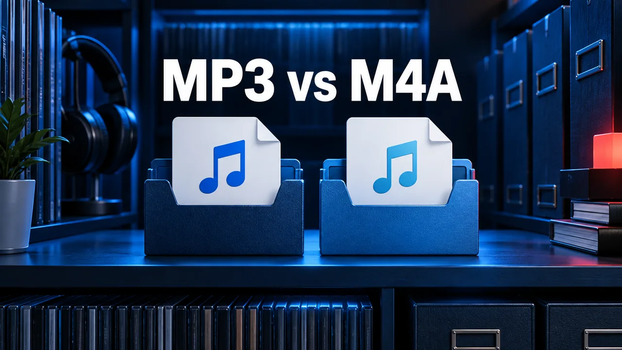 Two organized audio folders for MP3 and M4A formats